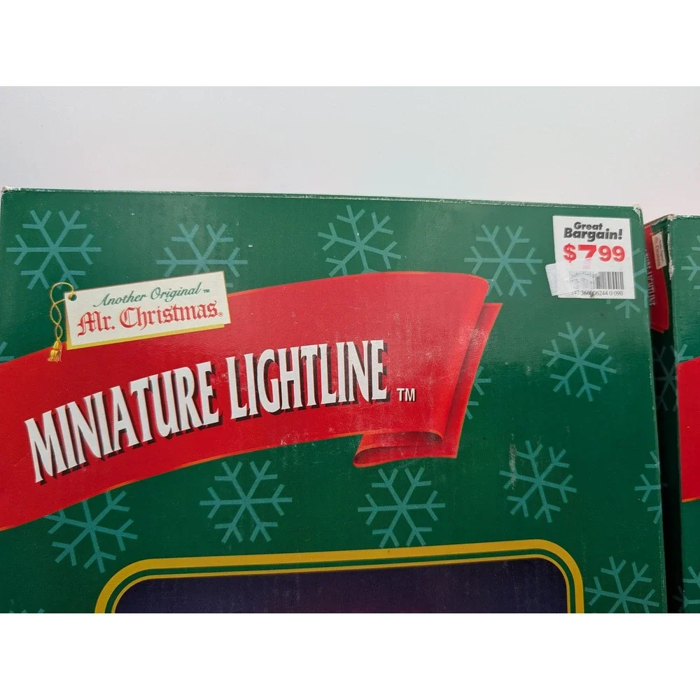 Mr Christmas Miniature Lightline Candy Cane Red White Lot of 2 Works
